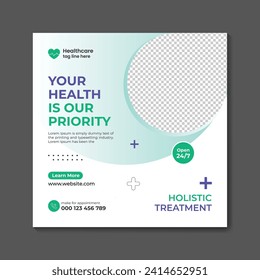 Vector medical healthcare  and medical service social media post layout design template