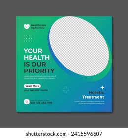 Vector medical healthcare  and medical service social media post layout design template