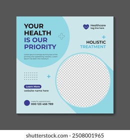 Vector medical healthcare  and medical service social media post  design template