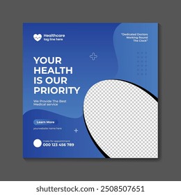 Vector medical healthcare  and medical service social media post  design template