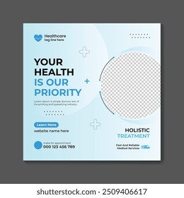 Vector medical healthcare  and medical service social media post  design template