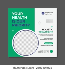 Vector medical healthcare  and medical service social media post  design template