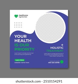 Vector medical healthcare  and medical service social media post  design template