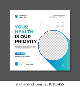 Vector medical healthcare  and medical service social media post  design template