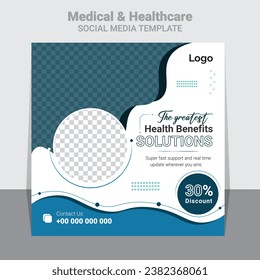 Vector medical healthcare social media template 