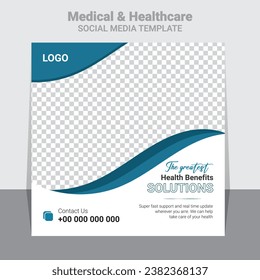Vector medical healthcare social media template 