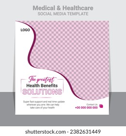 Vector medical healthcare social media template.
