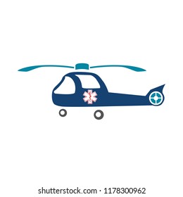 Vector Medical Helicopter Illustration, Transport Emergency - Help Icon