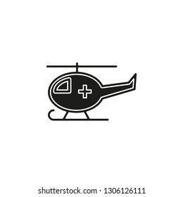 vector medical helicopter illustration, transport emergency - help icon
