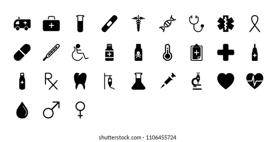 Vector Medical Icon Bundle. Hospital Isolated Icon.