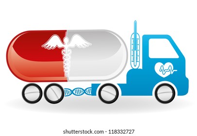 Vector. Medical icon. Car.