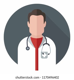 Vector medical icon doctor. Doctor with stethoscope. Medic Illustration in a flat style.