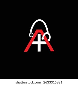 Vector medical icon (logo) with letter A.