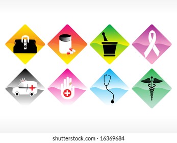 estilo web 2.0 de la serie de iconos médicos vectoriales