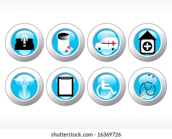 estilo web 2.0 de la serie de iconos médicos vectoriales