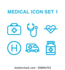 Vector medical Icon Set 1 made in flat style