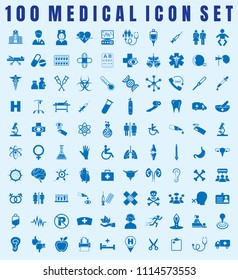 Vector Medical Icon Set Of 100 Medical & Hospital Icons.