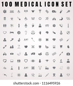 Vector Medical Icon Set Of 100 Medical & Hospital Icons.