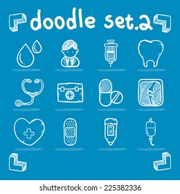 vector medical icon set doodle style