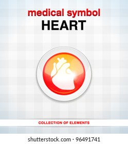 Vector medical icon set. heart 