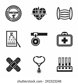 Vector Medical icon set on white background