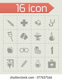 Vector Medical icon set on grey background