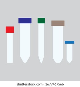 Estructura del icono médico vectorial y componentes sanguíneos. Ilustración de un matraz con componentes sanguíneos; un tubo de prueba con sangre, un tubo de prueba médica.