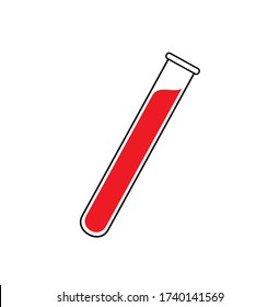 Vector medical icon structure and blood component. Illustration of a flask with blood components; a test tube with blood, a medical test tube.