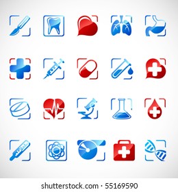 Vector medical icons.