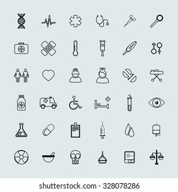 Vector Medical Icons 36 Set