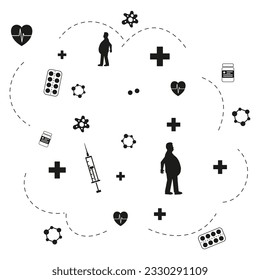 Vector medical icons background design.