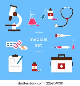 Vector - Medical icons, flat set