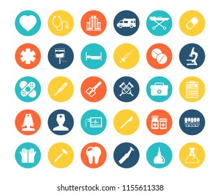 Vector Medical Icons Set. 