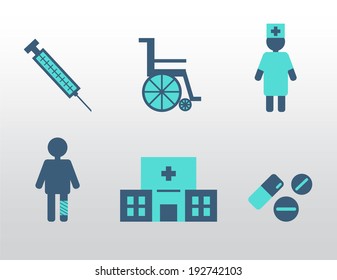 vector medical icons set
