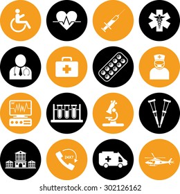 Vector Medical Icons Set For Web & Mobile. EPS-10.