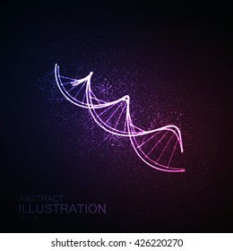 Vector medical illustration of DNA strand. Science genetic concept of DNA chain