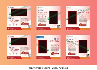 vector  medical Instagram and Social post template