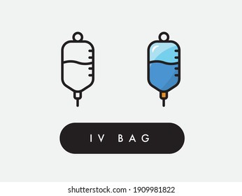 Vector Medical IV Drip Bag Icon Illustration