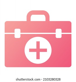 Vector Medical Kit Glyph Gradient Icon Design

