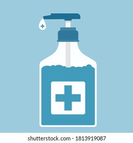 Desinfektionsmittel, Desinfektionsmittel, Handsanitisierungsflasche.