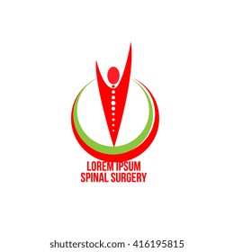 Vector medical logo. Design for health-care organization, spinal surgery clinic, orthopedic and spine center, therapist, massage cabinet. Brand identity element for your business.