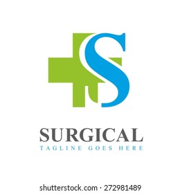 Vector Medical logo. Vector Letter S Logo Icon Design Template Elements.