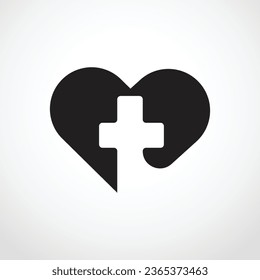 vector medical love logo template design