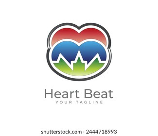 Vector medical love logo template design