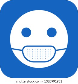 Vector Medical Mask Emoji Icon

