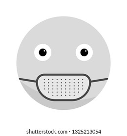 Vector Medical Mask Emoji Icon
