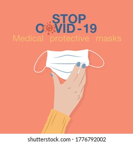 Vector - Medical mask. Face mask protection against pollution