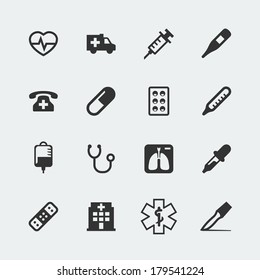 Vector medical mini icons set