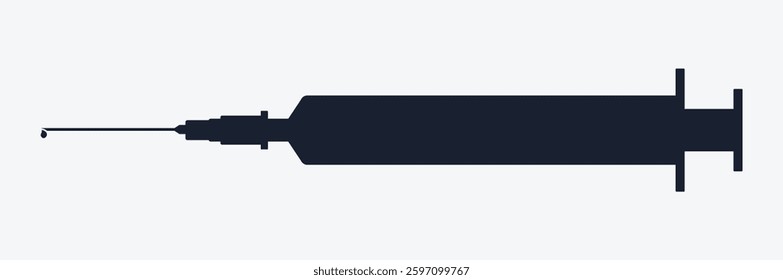 Vector medical needle syringe on white background