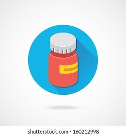 Vector Medical Pill Bottle Icon